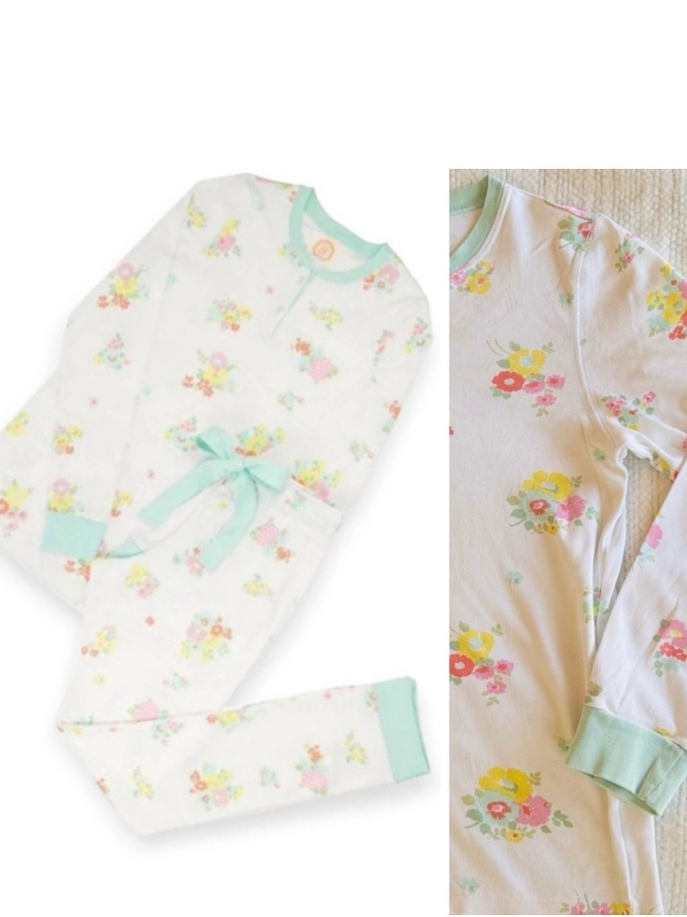 BEAUFORT BONNET CO Biltmore Bouquet Sea Island White Floral Adult Pajamas Set